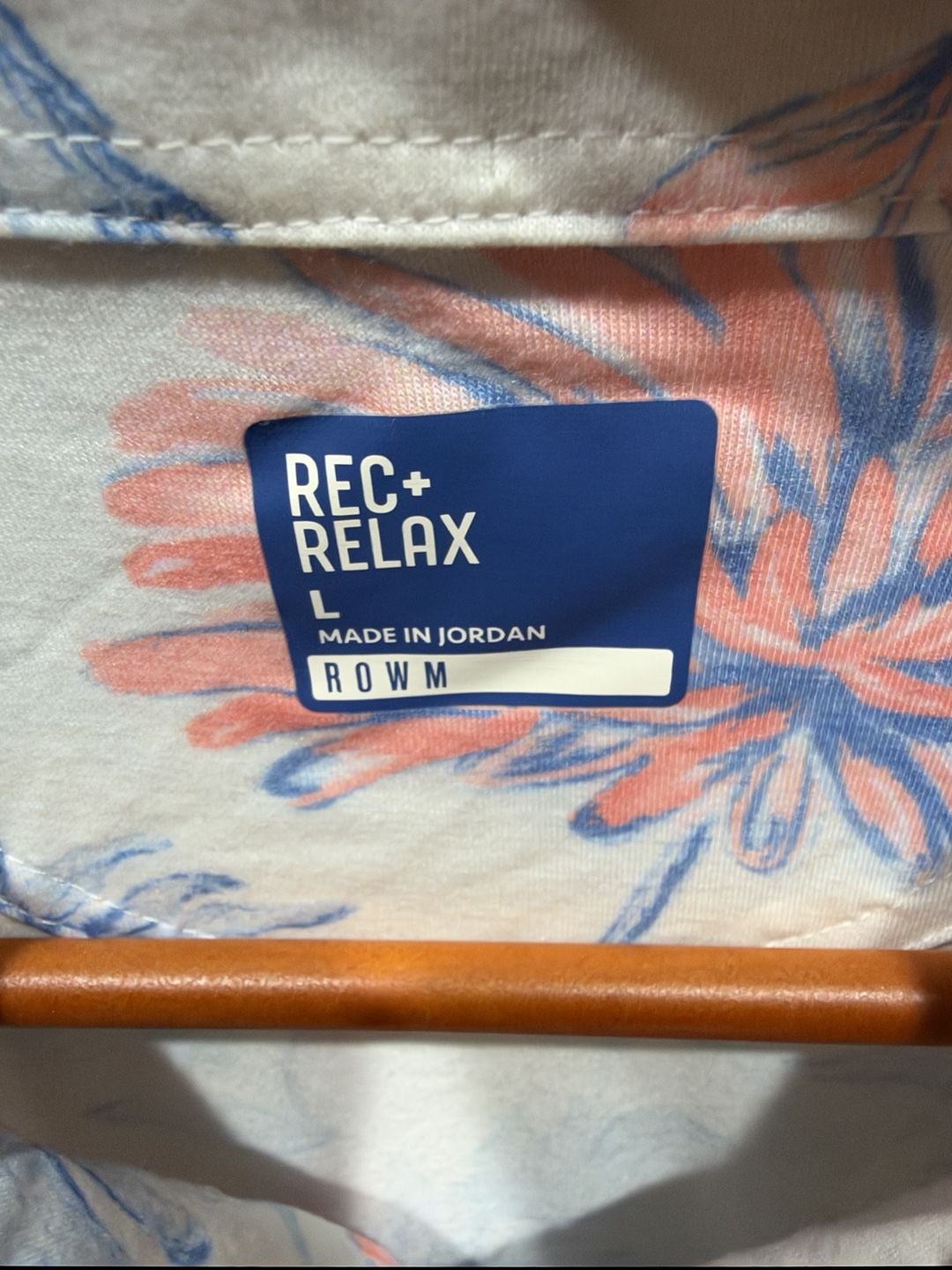 Rec+Relax Floral Polo Shirt Size L White Pink Blue Golf 3