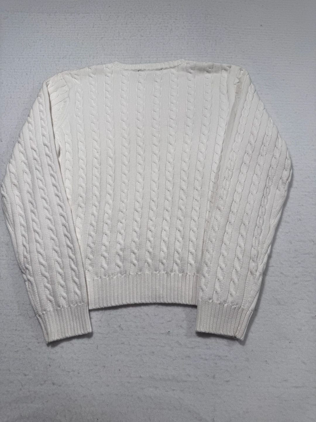 Lauren Ralph Lauren Cable Knit Sweater Women’s Size L White 11