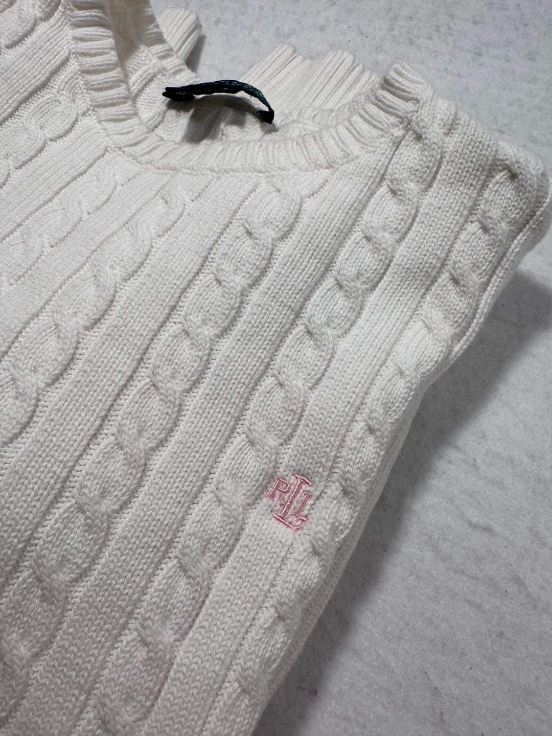 Lauren Ralph Lauren Cable Knit Sweater Women’s Size L White 12