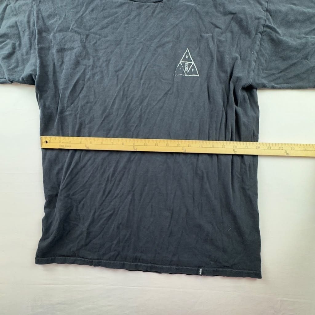 HUF Triple Triangle Floral Graphic T-Shirt Size L Black 7