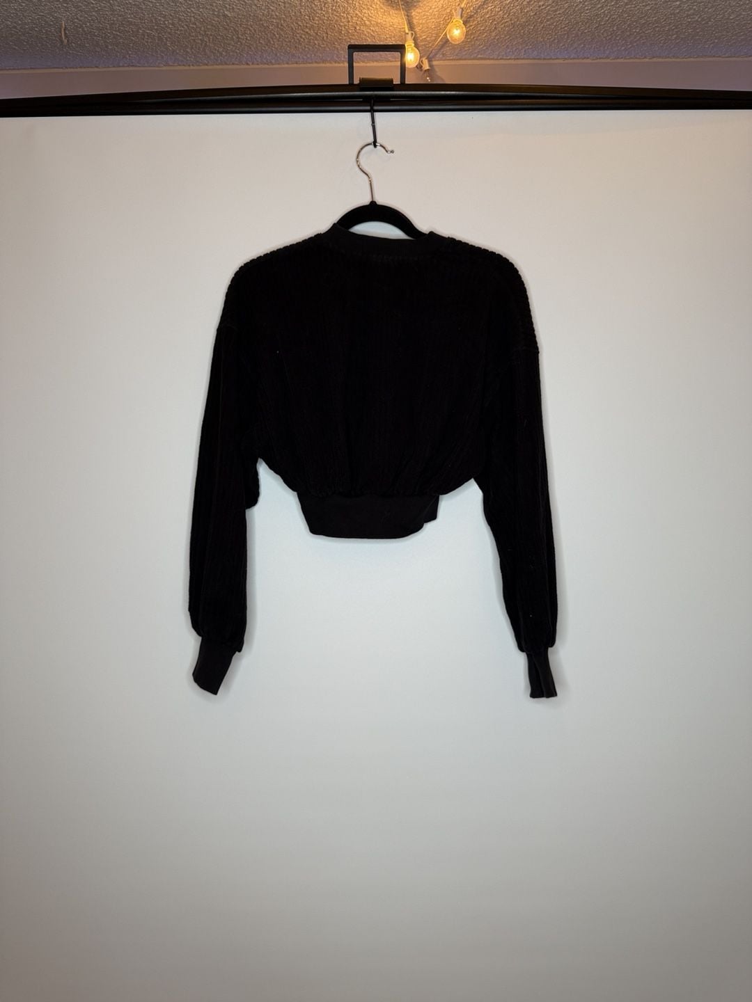 Gymshark Ribbed Crop Sweatshirt Size XS Black 3