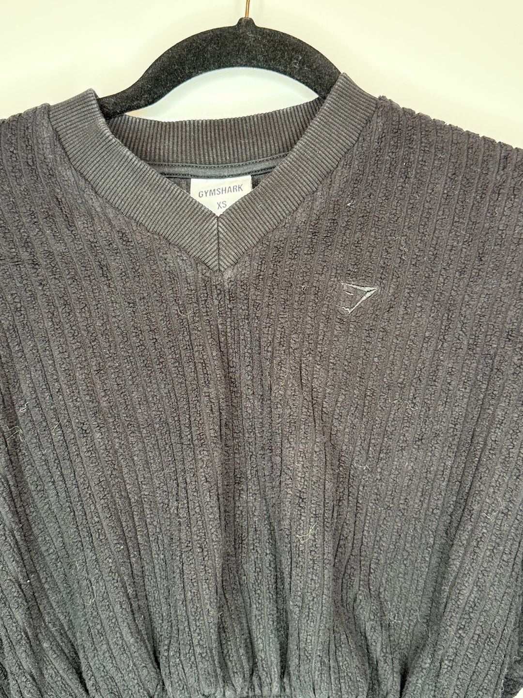 Gymshark Ribbed Crop Sweatshirt Size XS Black 4