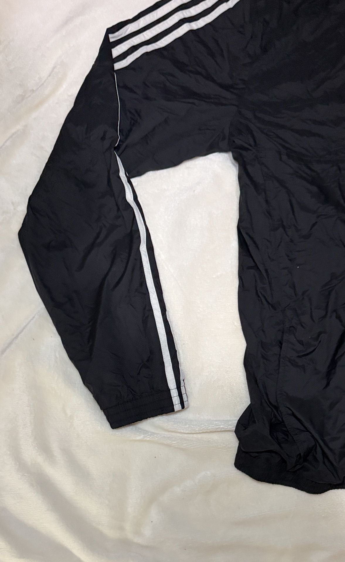 Adidas Full Zip Hooded Windbreaker Jacket Size LT Black 3