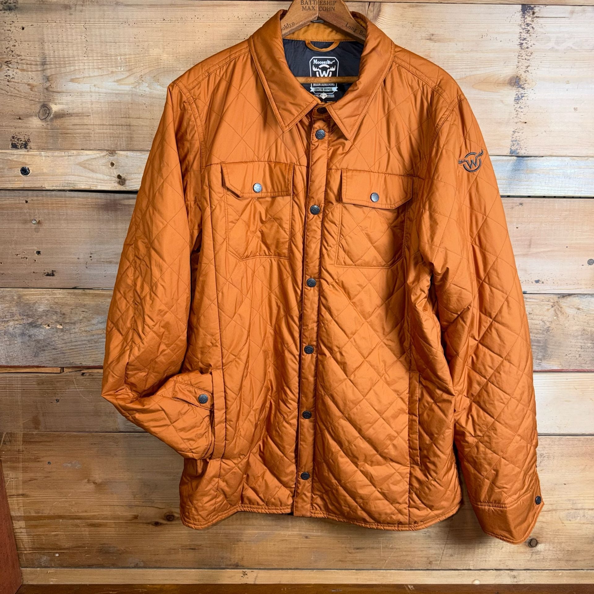 Moosejaw Quilted Jacket Orange Large Tall 2