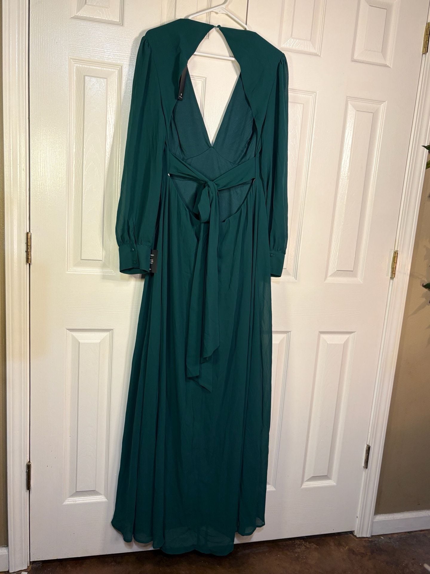 Lulus 1X Emerald Green Maxi Dress NWT | Elegant Open Back Evening Gown 6