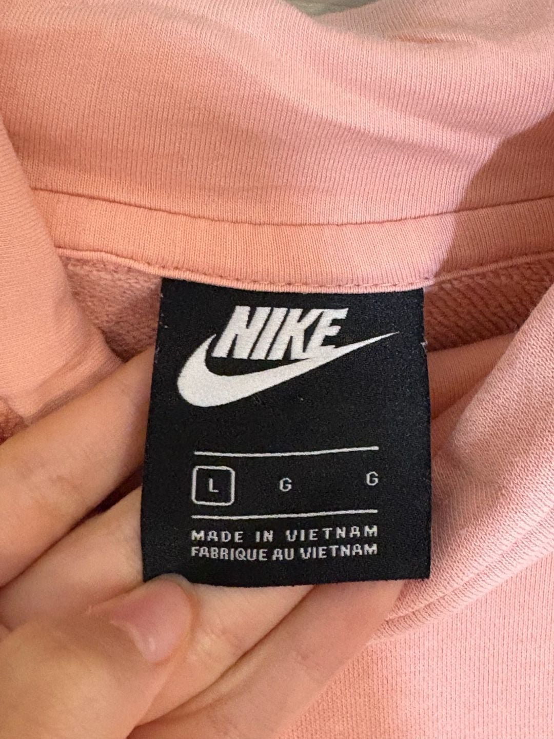 Nike Hoodie Sweatshirt Size L Pink Funnel Neck Pocket 4
