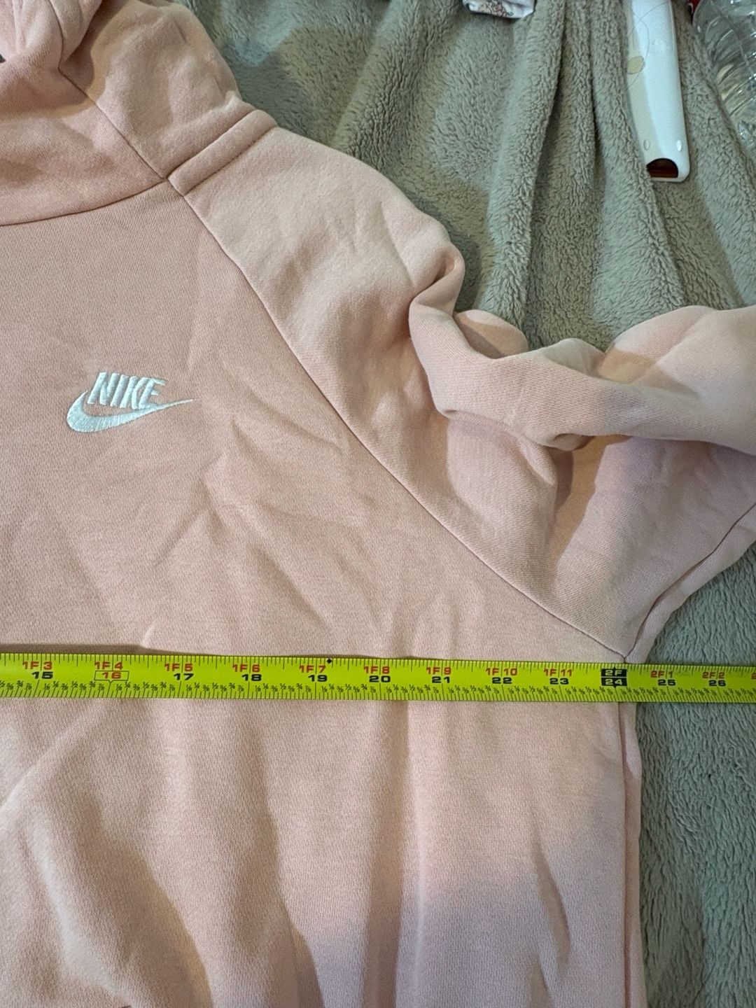 Nike Hoodie Sweatshirt Size L Pink Funnel Neck Pocket 7