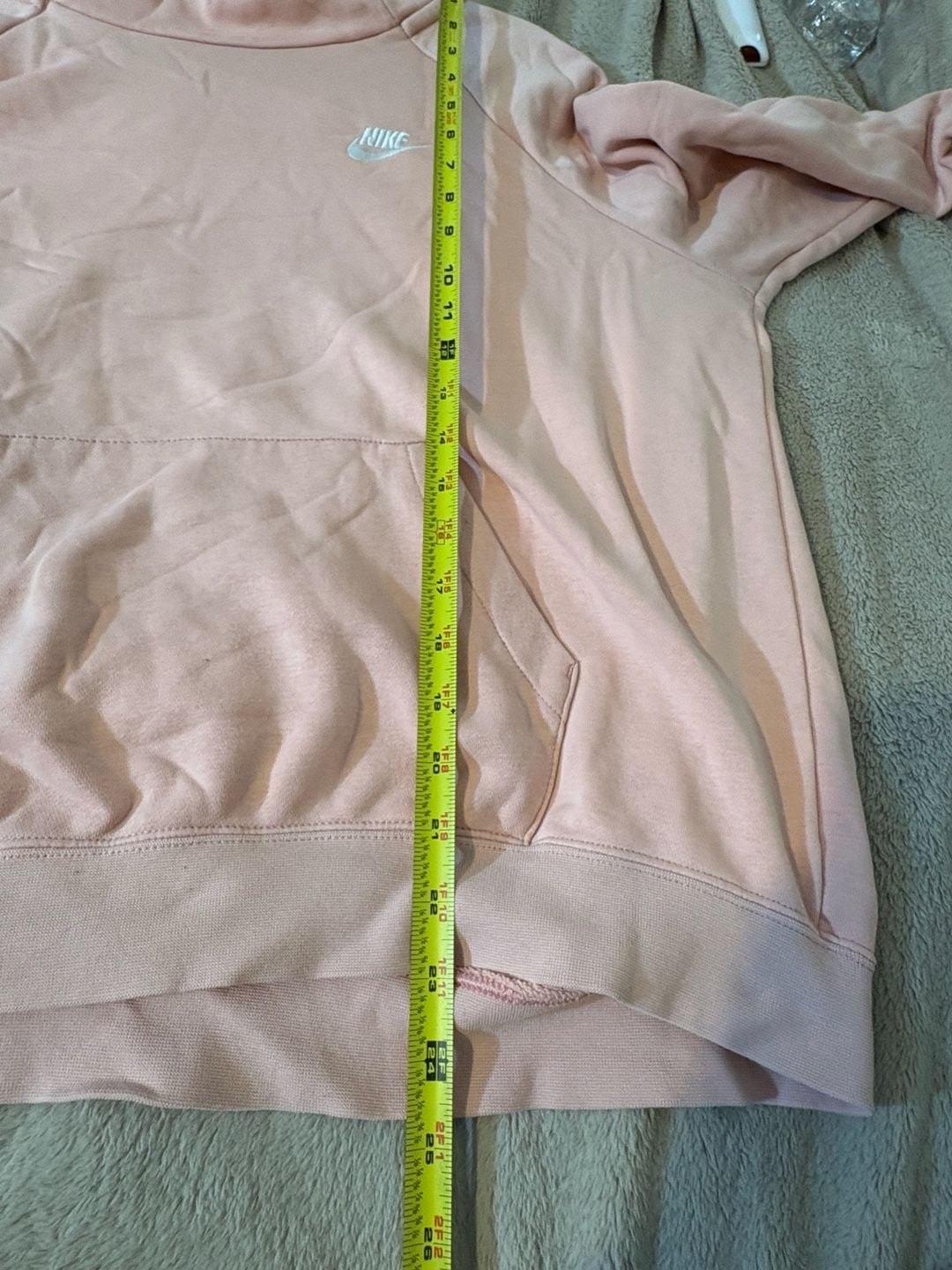 Nike Hoodie Sweatshirt Size L Pink Funnel Neck Pocket 8