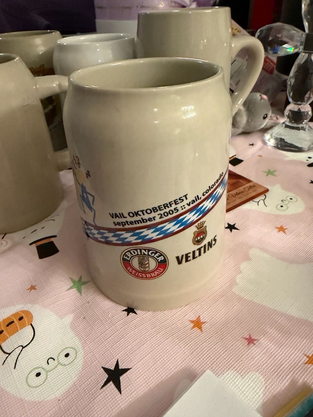 ERDINGER WEISSBRAU VELTINS 2005 VAIL CO OKTOBERFEST .5L STONEWARE ..., 2