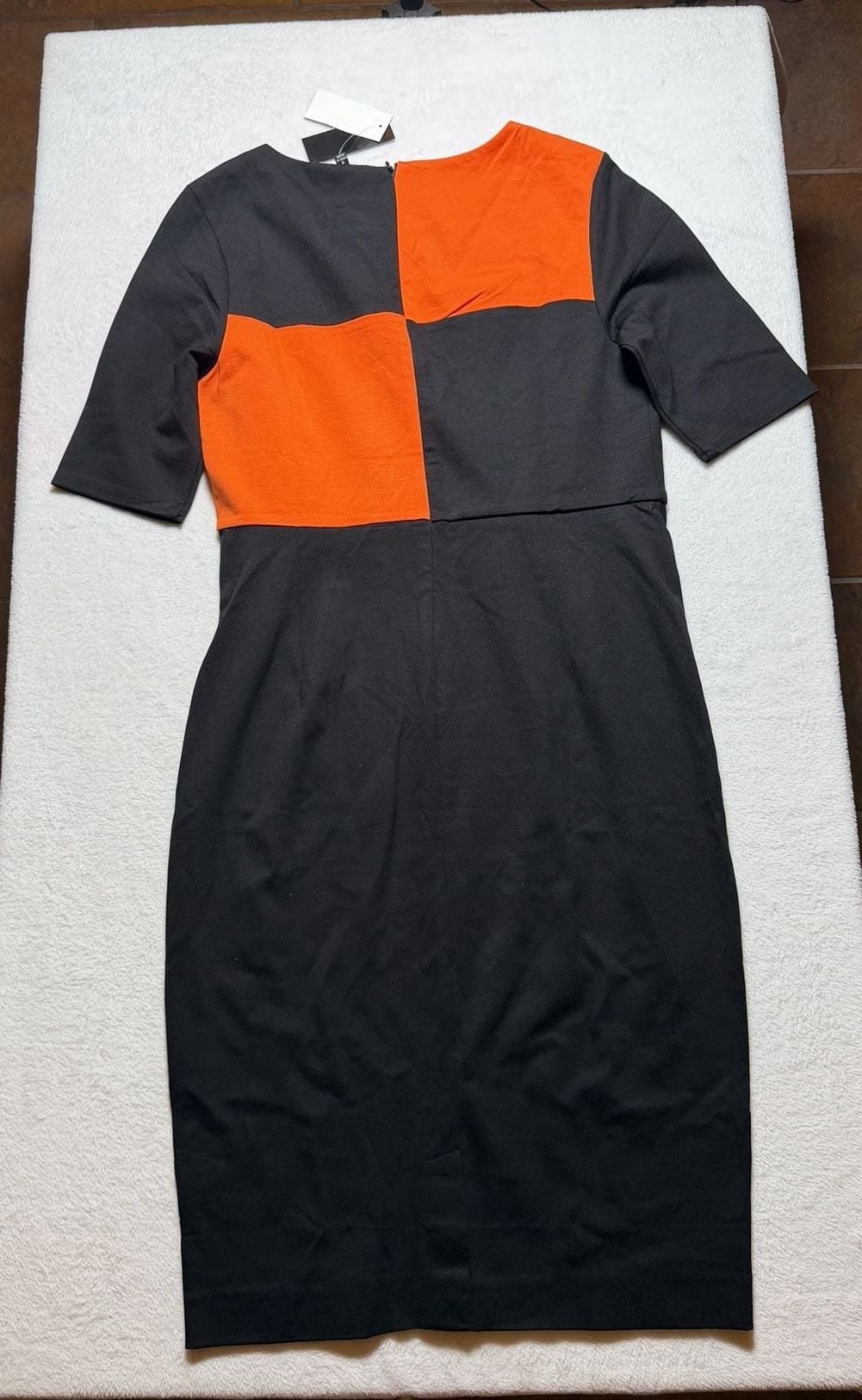 Premise Dresses Colorblock Dress Size 8 Black Orange Pencil Midi 4