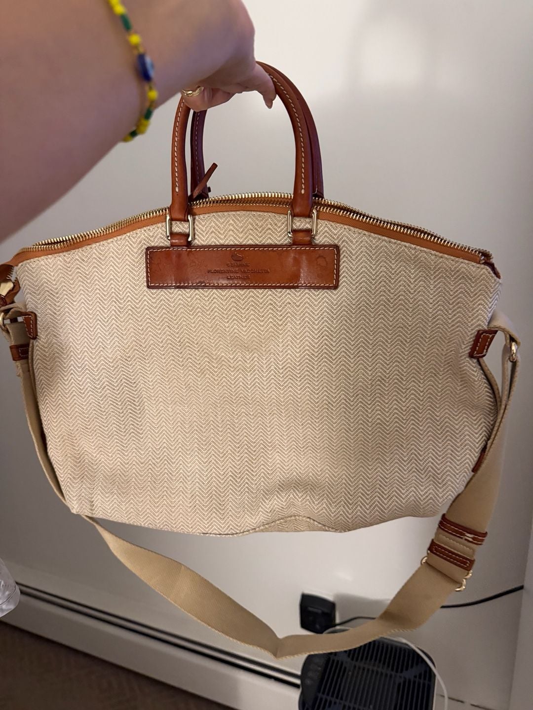 Dooney & Bourke Florentine Vacchetta Canvas Satchel Bag 2