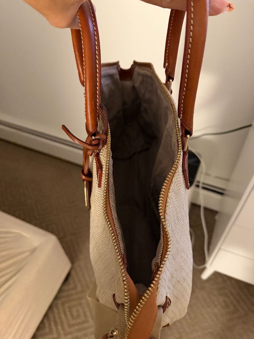 Dooney & Bourke Florentine Vacchetta Canvas Satchel Bag 6