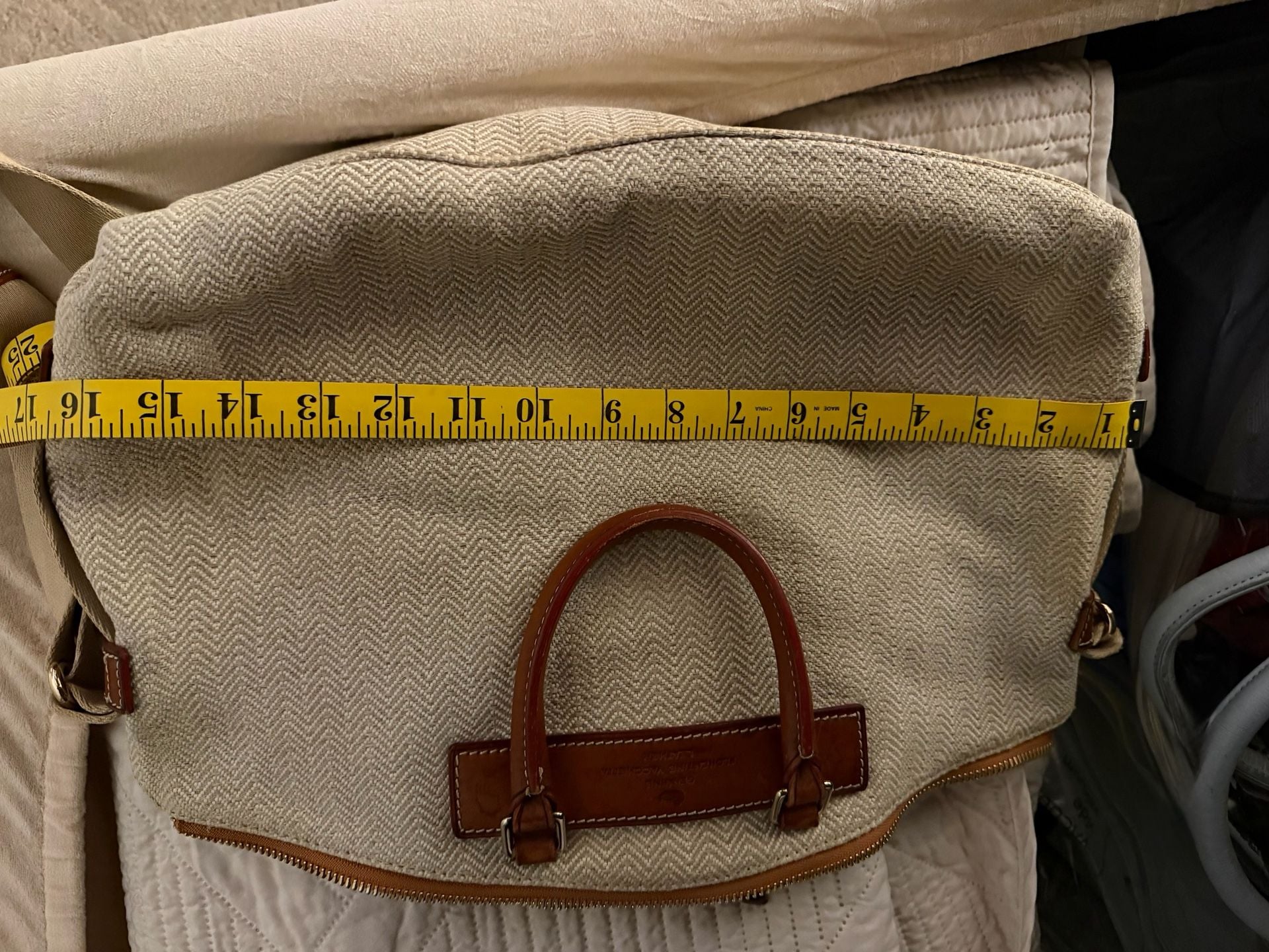 Dooney & Bourke Florentine Vacchetta Canvas Satchel Bag 7