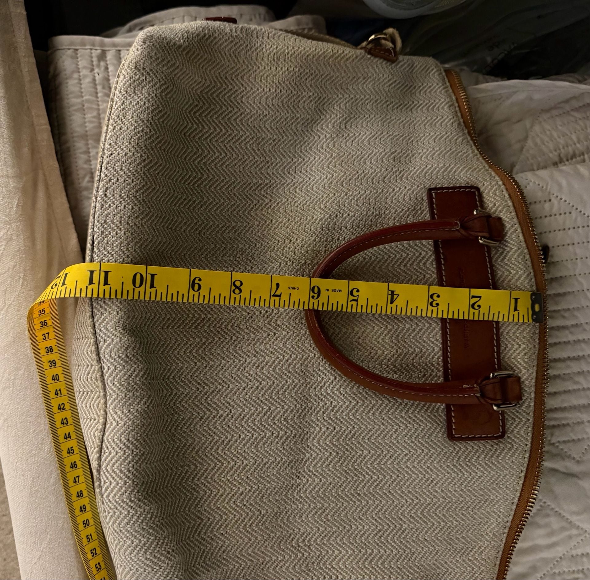 Dooney & Bourke Florentine Vacchetta Canvas Satchel Bag 8