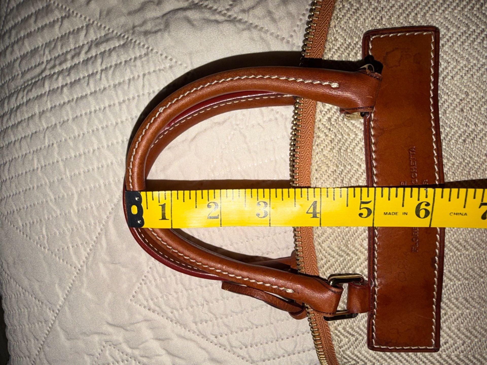 Dooney & Bourke Florentine Vacchetta Canvas Satchel Bag 9
