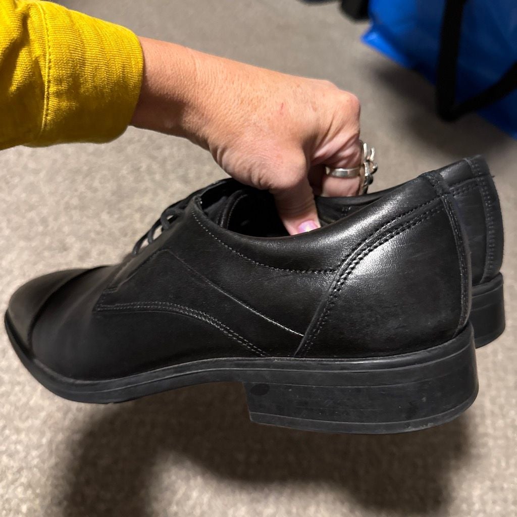 ECCO Citytray Cap Toe Oxford Shoes Black Leather 9.5 3
