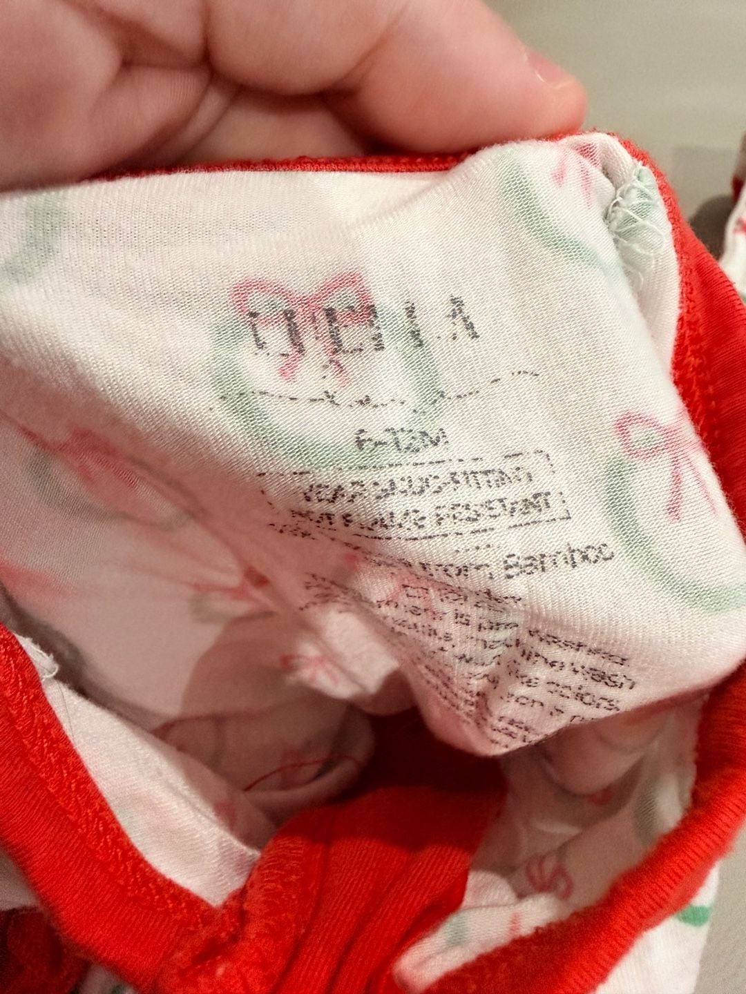 Bamboo Baby Wreath Christmas Ruffle Sleeper Size 6-12M 3
