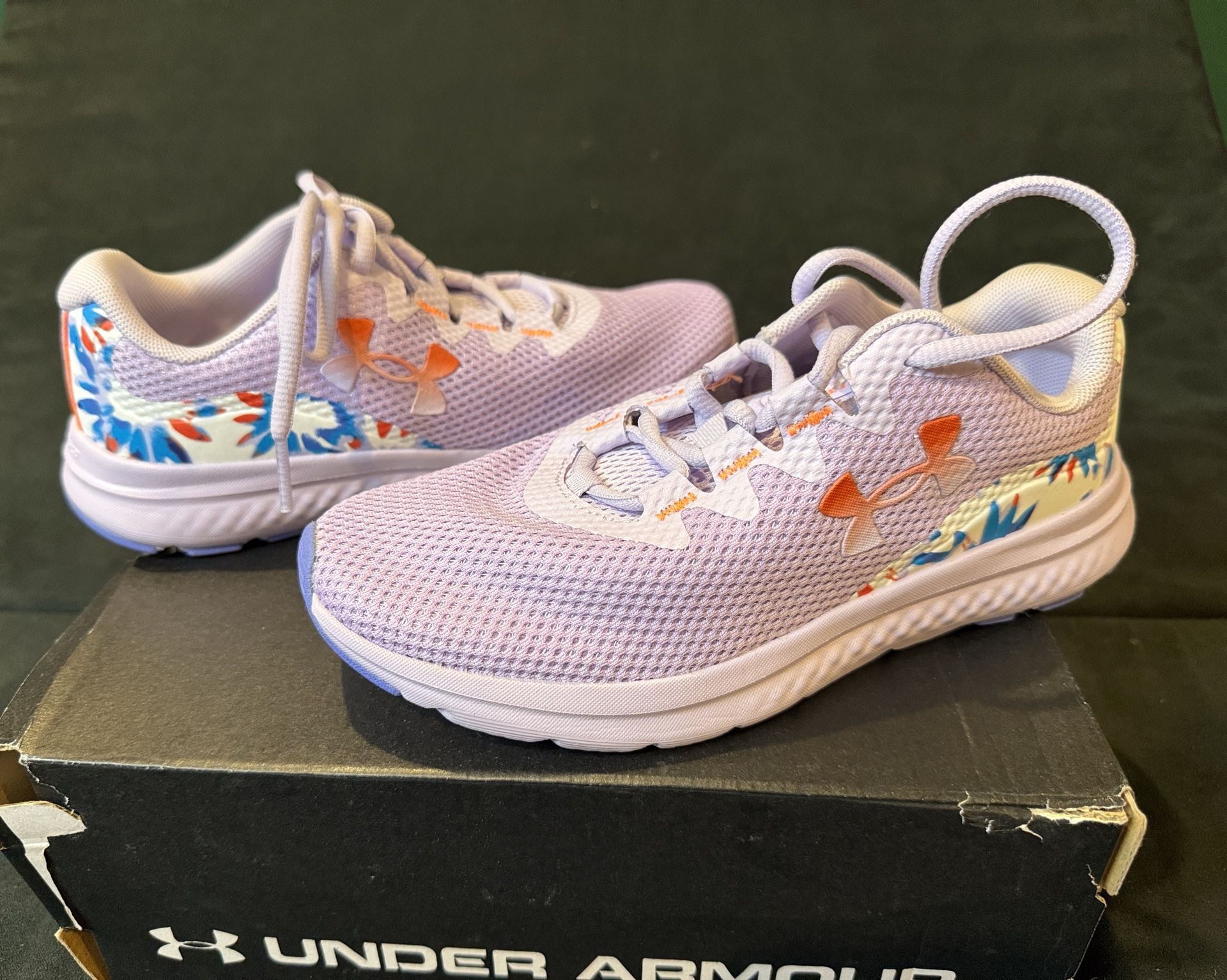 Under Armour Charged Assert Size 5.5 Purple Floral Sneakers 2