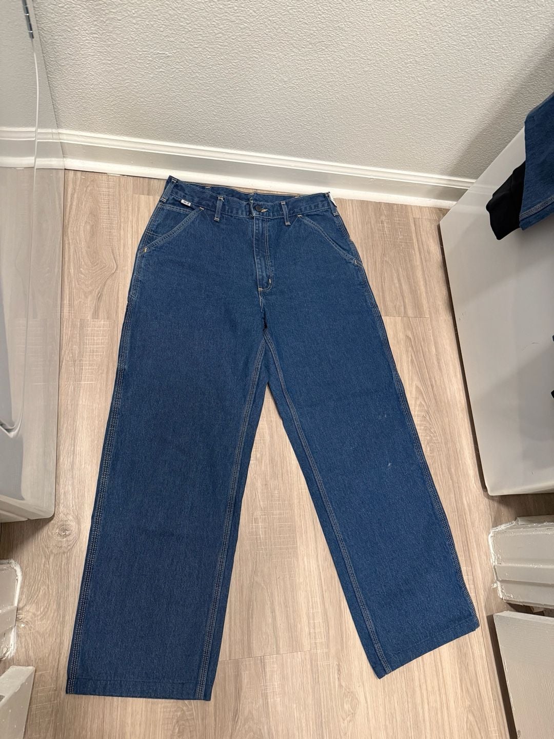 Carhartt FRB13 DNM Flame Resistant Dungaree Fit 32x36 Blue Denim Jeans 1