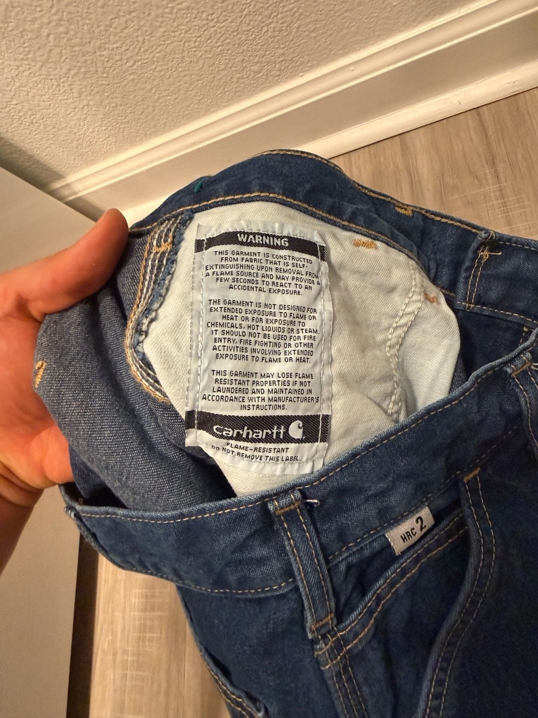 Carhartt FRB13 DNM Flame Resistant Dungaree Fit 32x36 Blue Denim Jeans 4