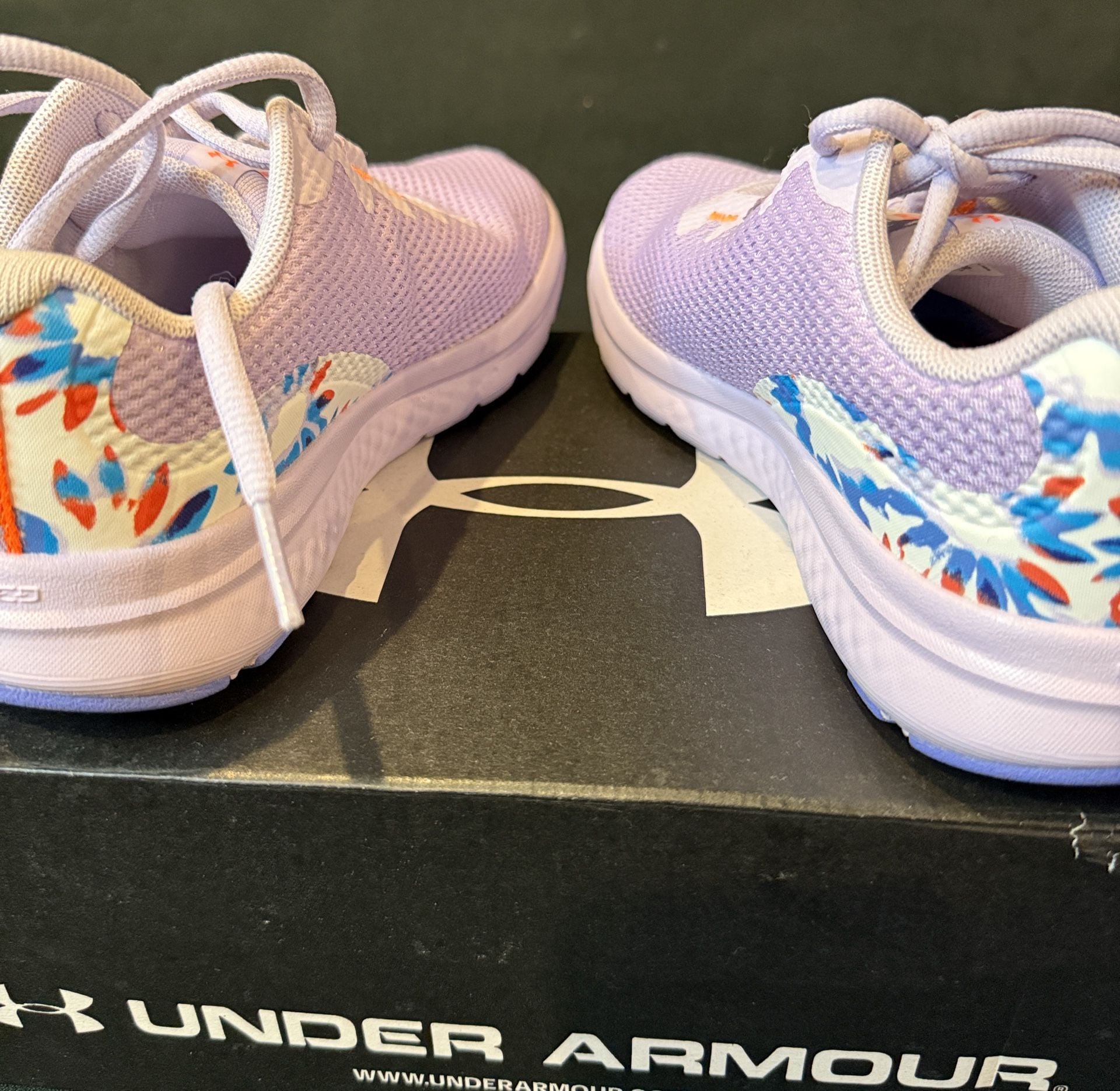 Under Armour Charged Assert Size 5.5 Purple Floral Sneakers 5