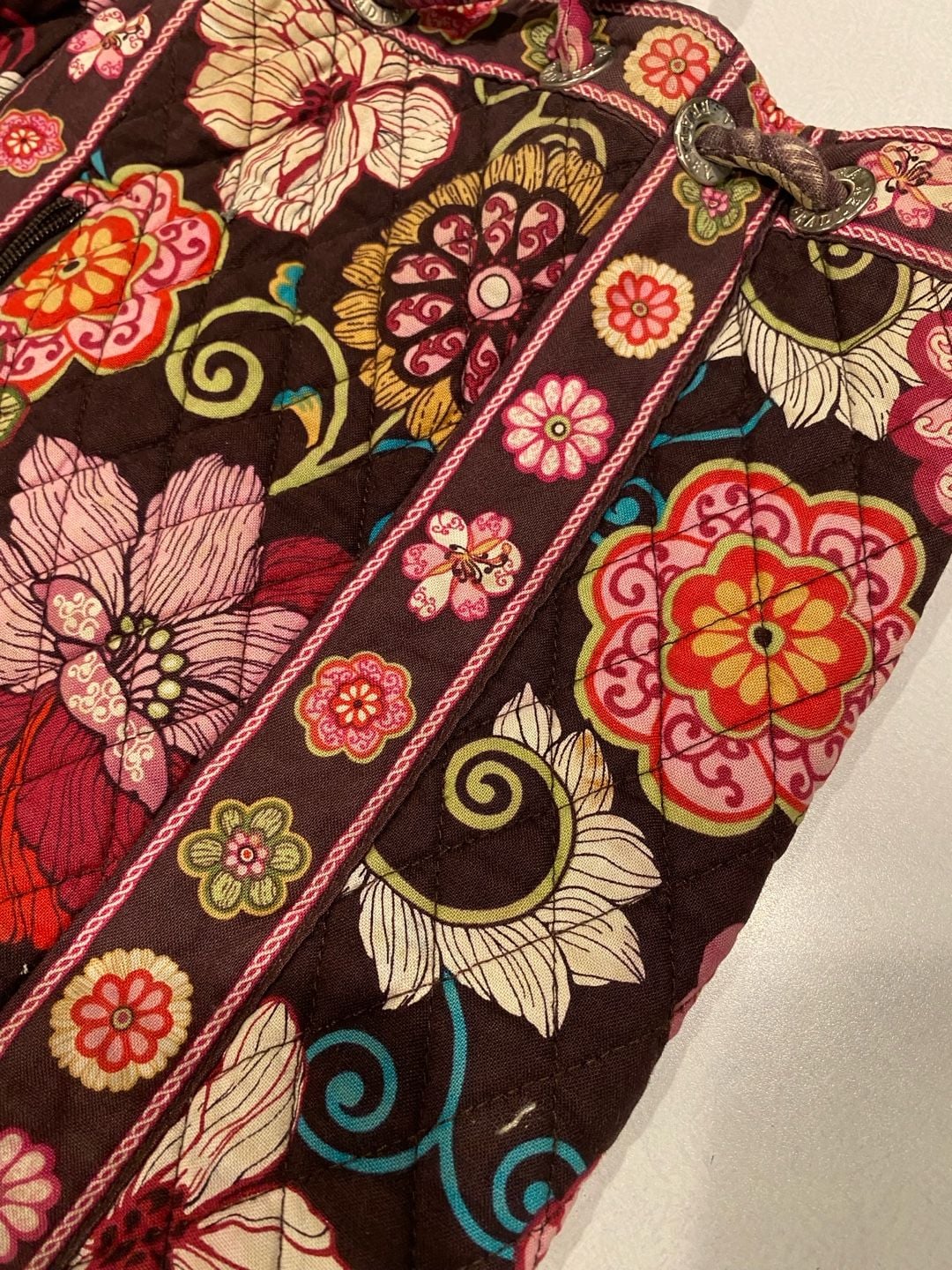Vera Bradley Quilted Floral Drawstring Backpack 3
