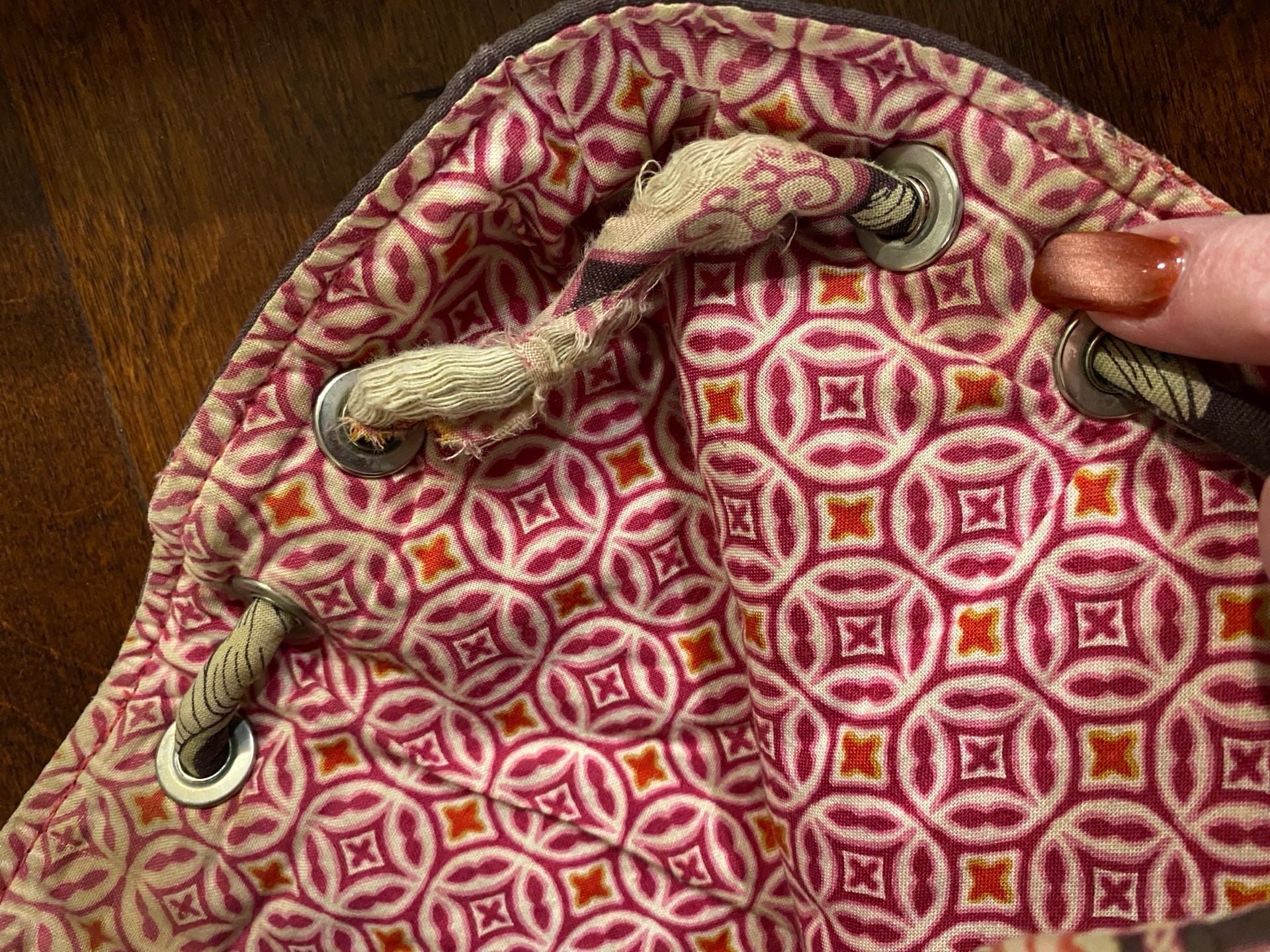 Vera Bradley Quilted Floral Drawstring Backpack 5