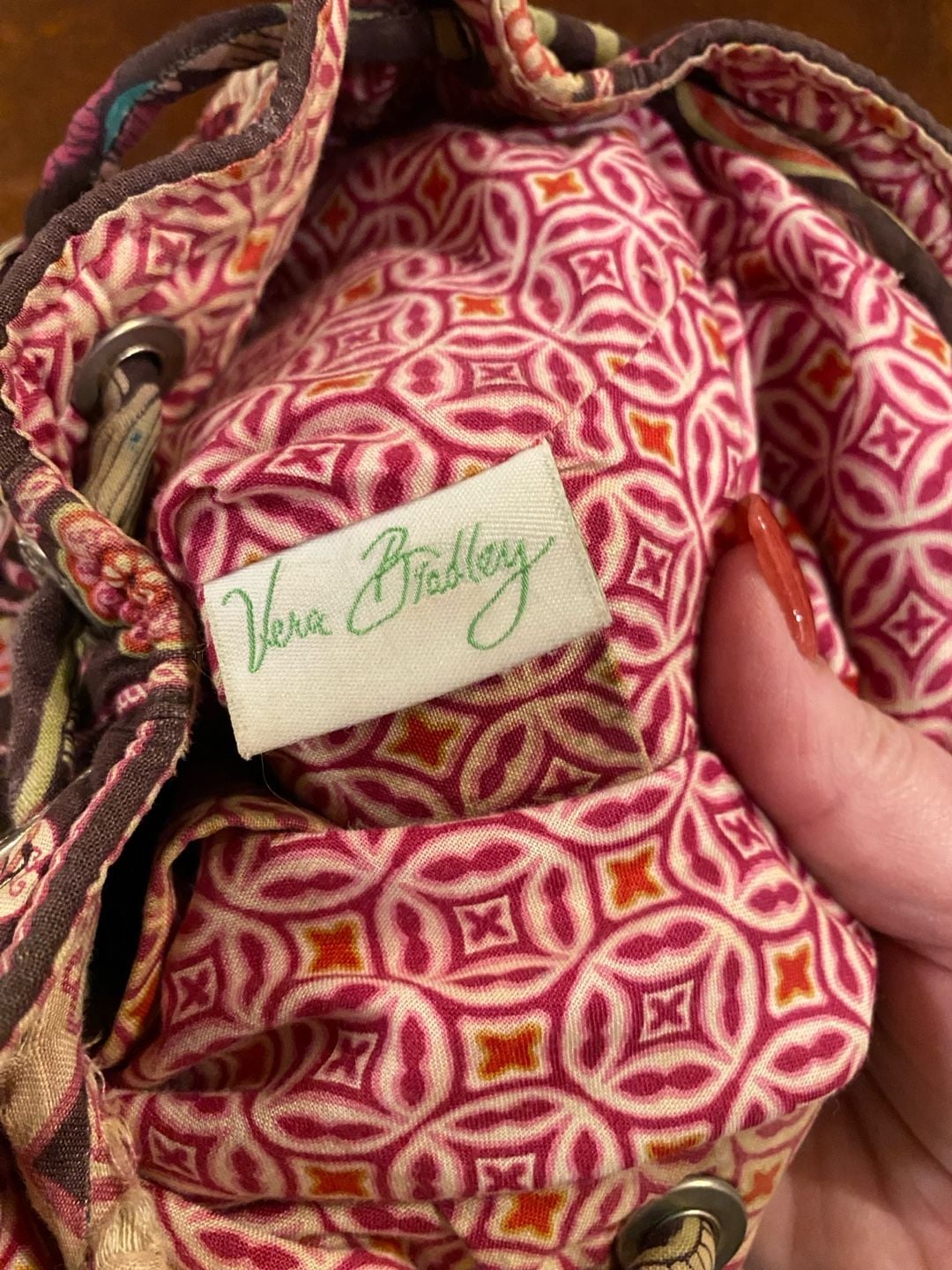 Vera Bradley Quilted Floral Drawstring Backpack 7
