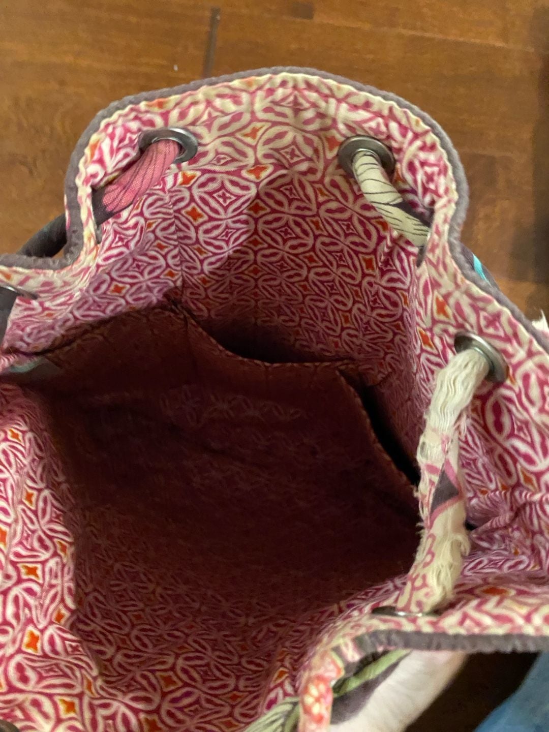Vera Bradley Quilted Floral Drawstring Backpack 8