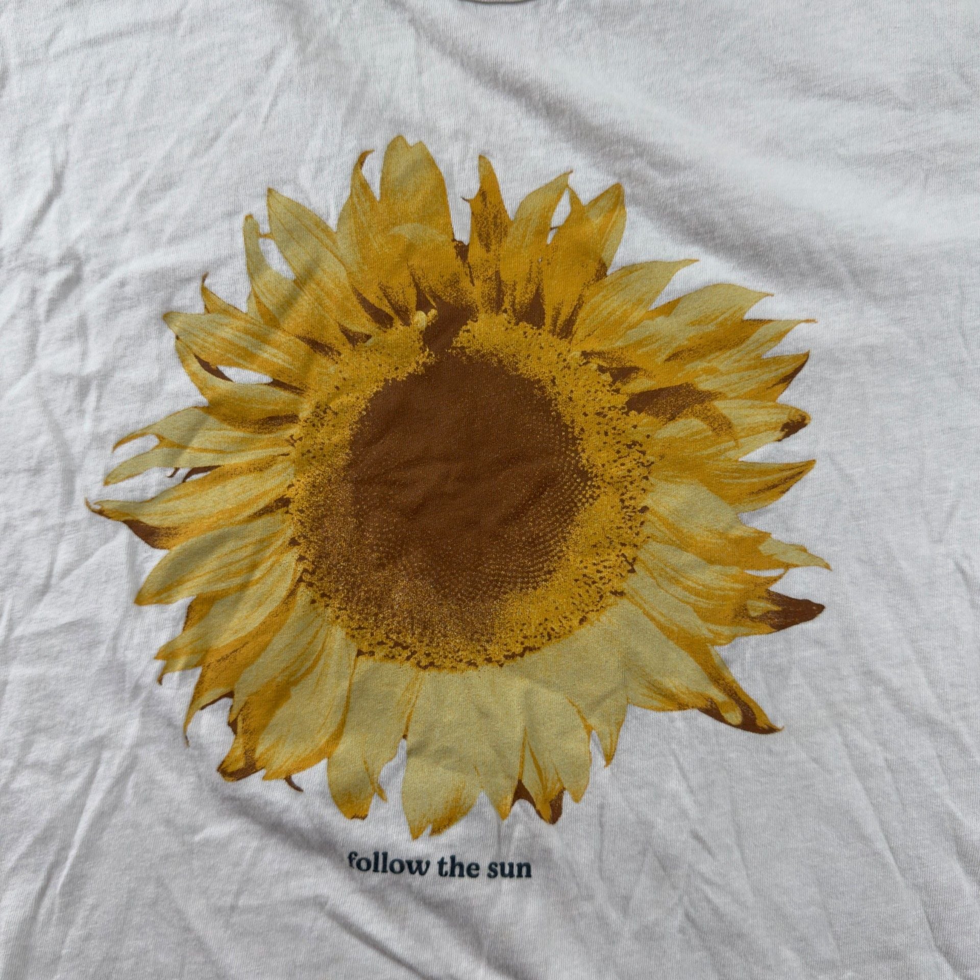 Graphic T-Shirt White Sunflower Follow The Sun 8