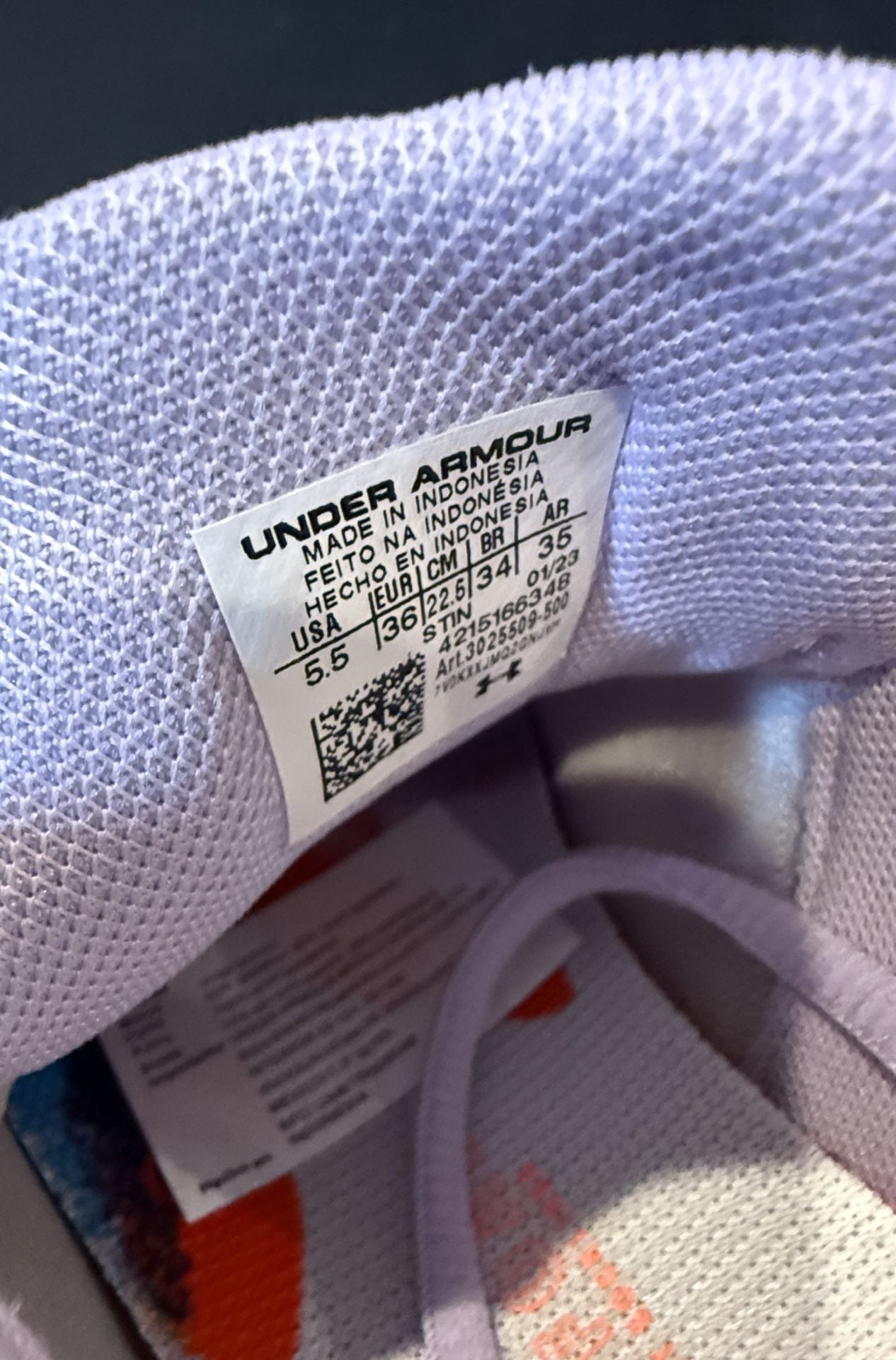 Under Armour Charged Assert Size 5.5 Purple Floral Sneakers 7