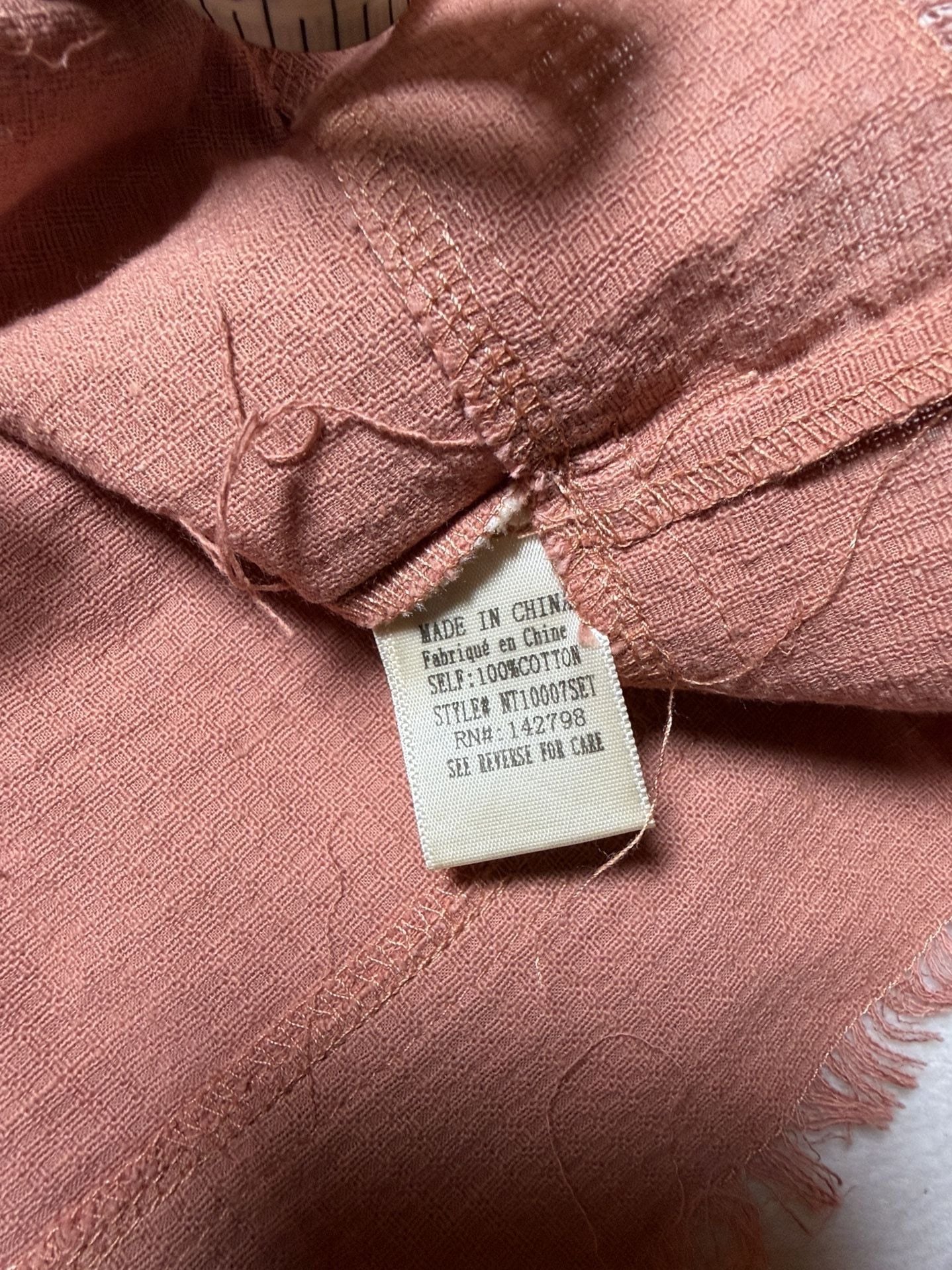 New In Two Piece Set Size M Dusty Rose Cotton Crop Top & Shorts 3
