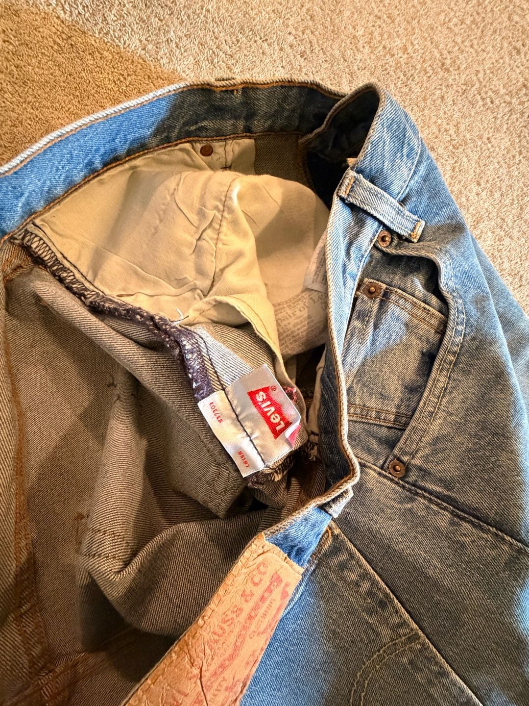 Levi's 501 Bootcut Jeans 38x34 Light Wash Denim 11