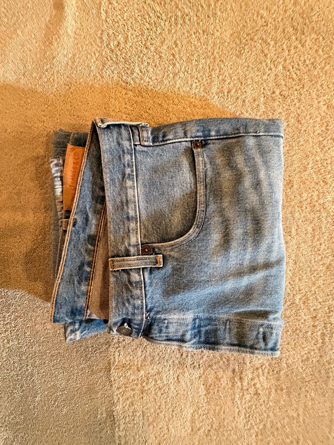 Levi's 501 Bootcut Jeans 38x34 Light Wash Denim 12