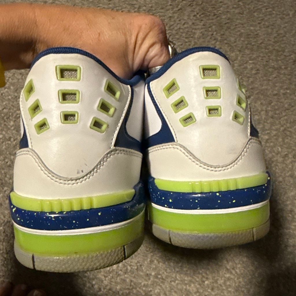Jordan Flight 45 White Blue Green Sneakers 11 4