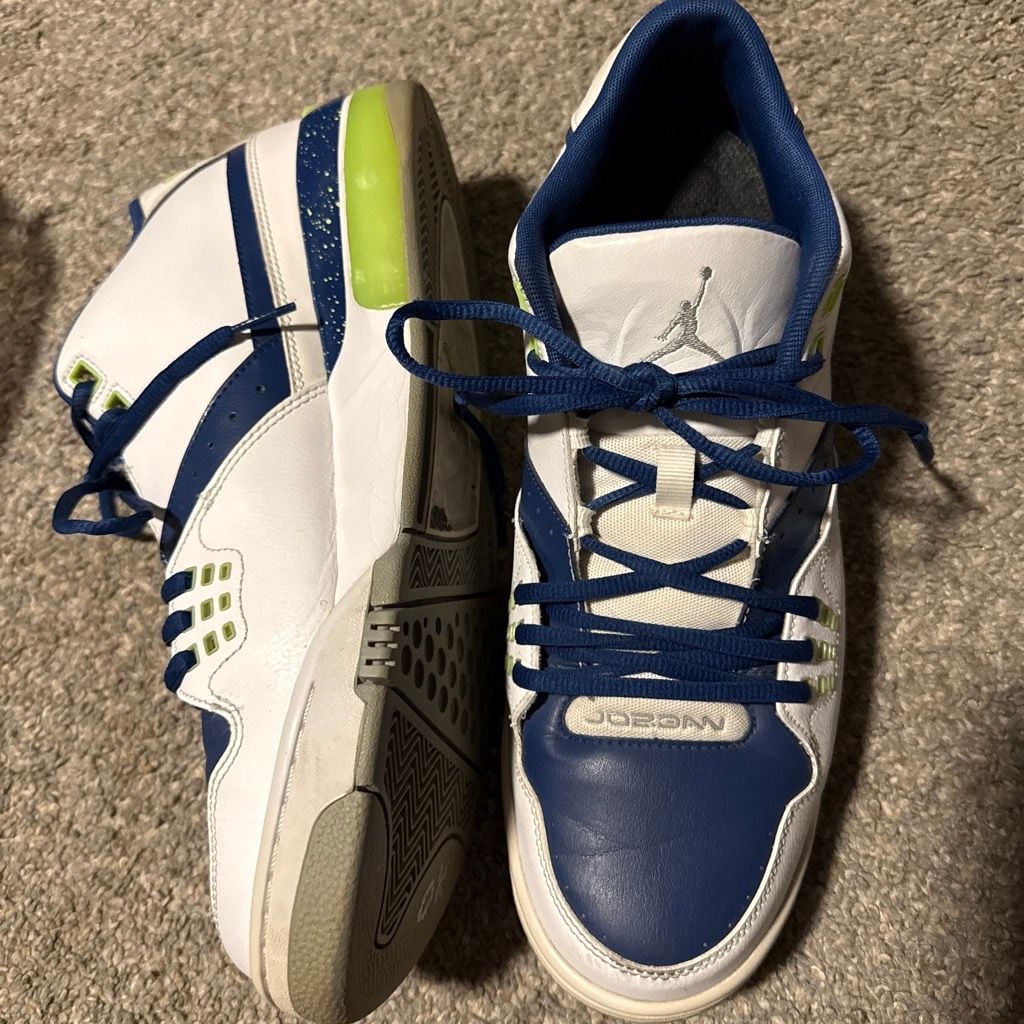 Jordan Flight 45 White Blue Green Sneakers 11 5