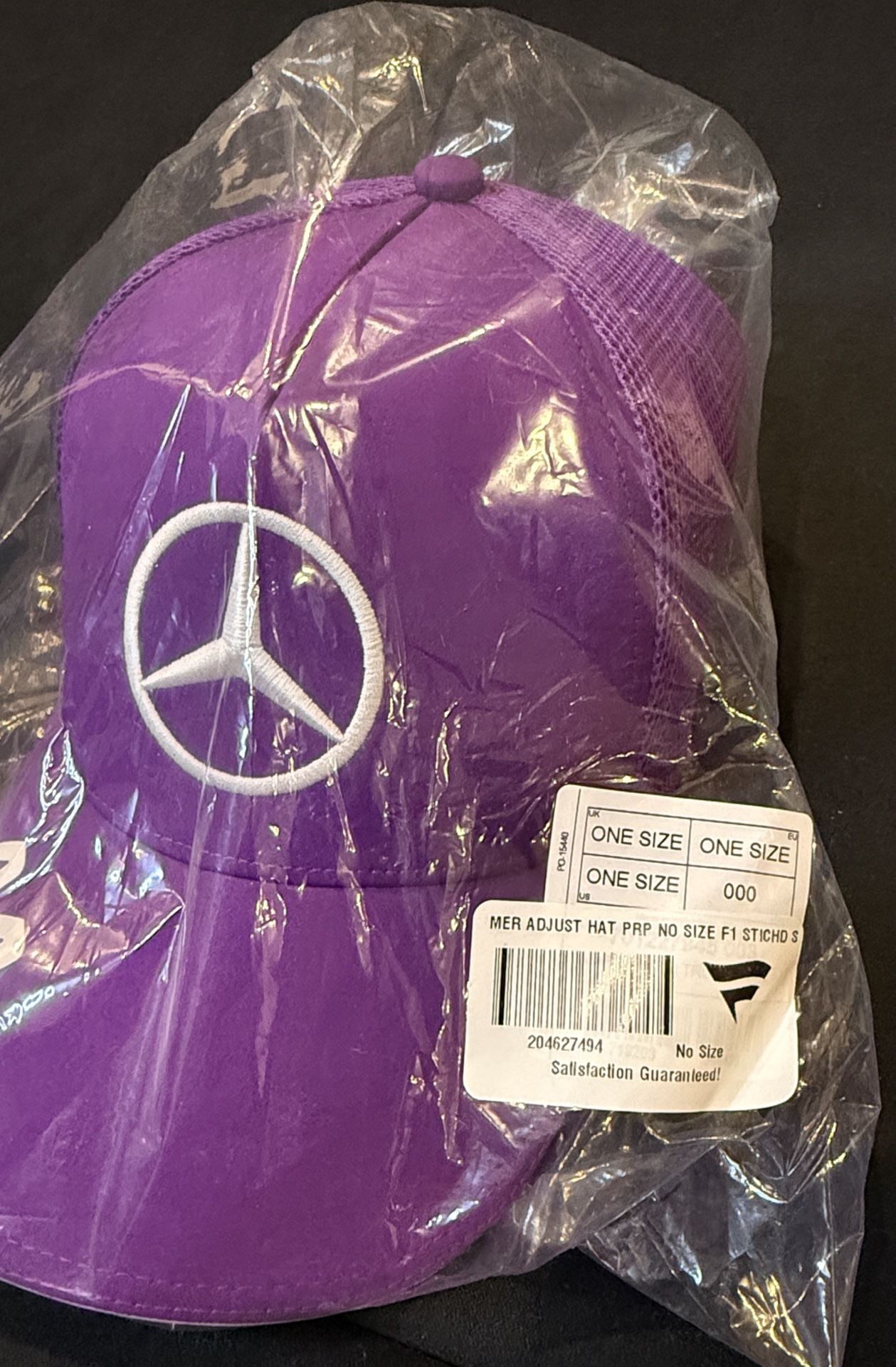 Mercedes AMG Petronas F1 Lewis Hamilton 44 Trucker Cap Hat Purple New 3
