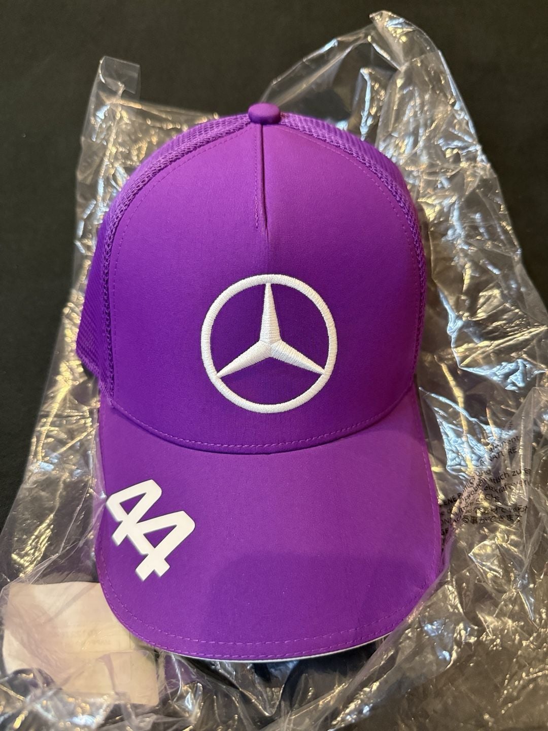 Mercedes AMG Petronas F1 Lewis Hamilton 44 Trucker Cap Hat Purple New 4