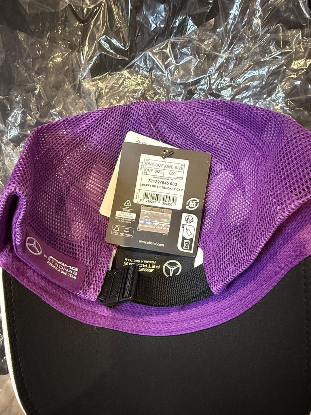 Mercedes AMG Petronas F1 Lewis Hamilton 44 Trucker Cap Hat Purple New 5