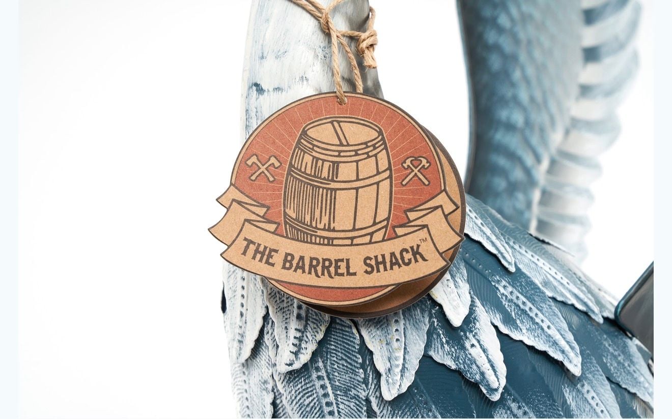 The Barrel Shack Metal Heron Garden Statue New 4