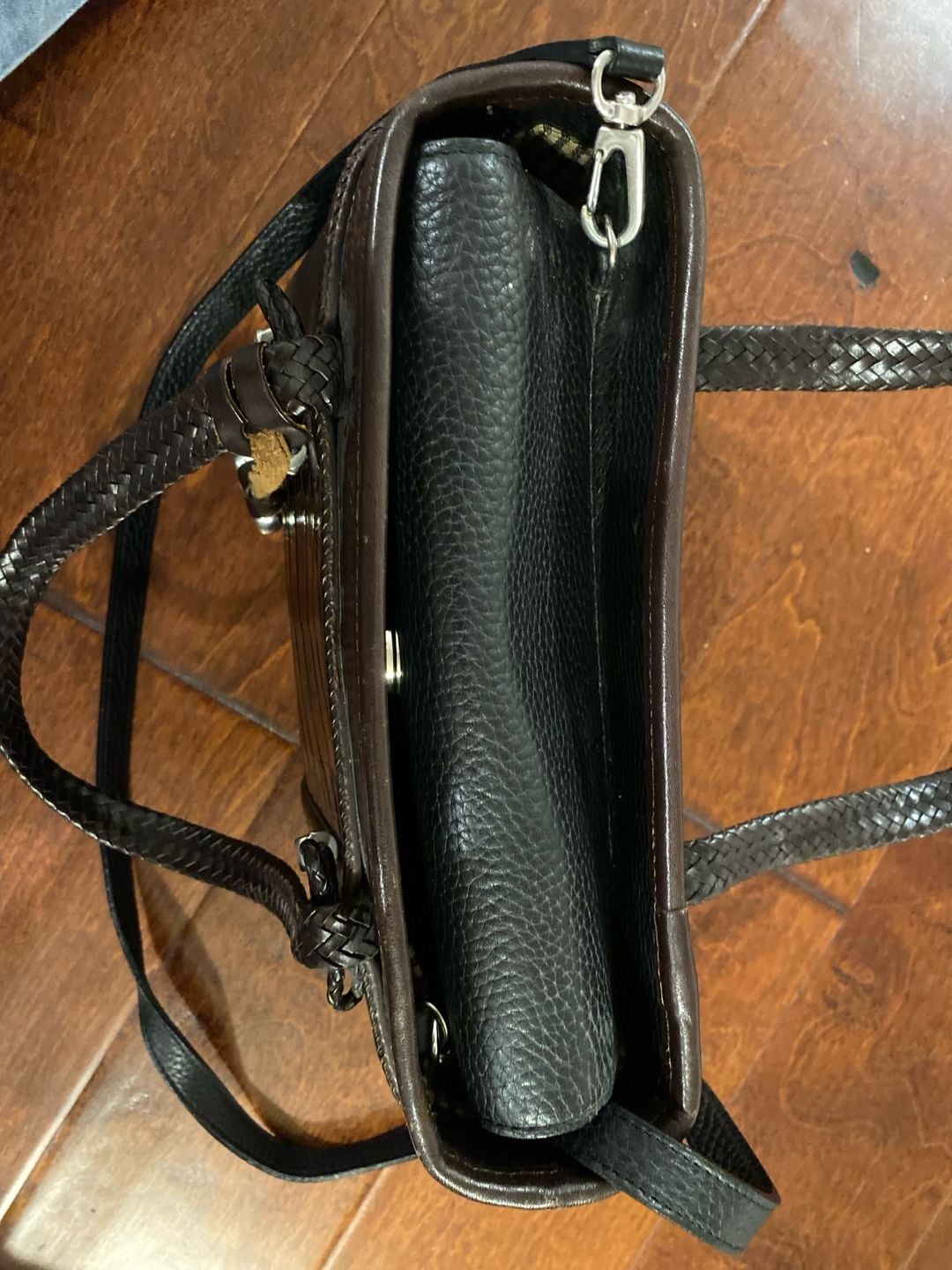 Brighton Mixed Leather Croc Embossed Shoulder Bag 3