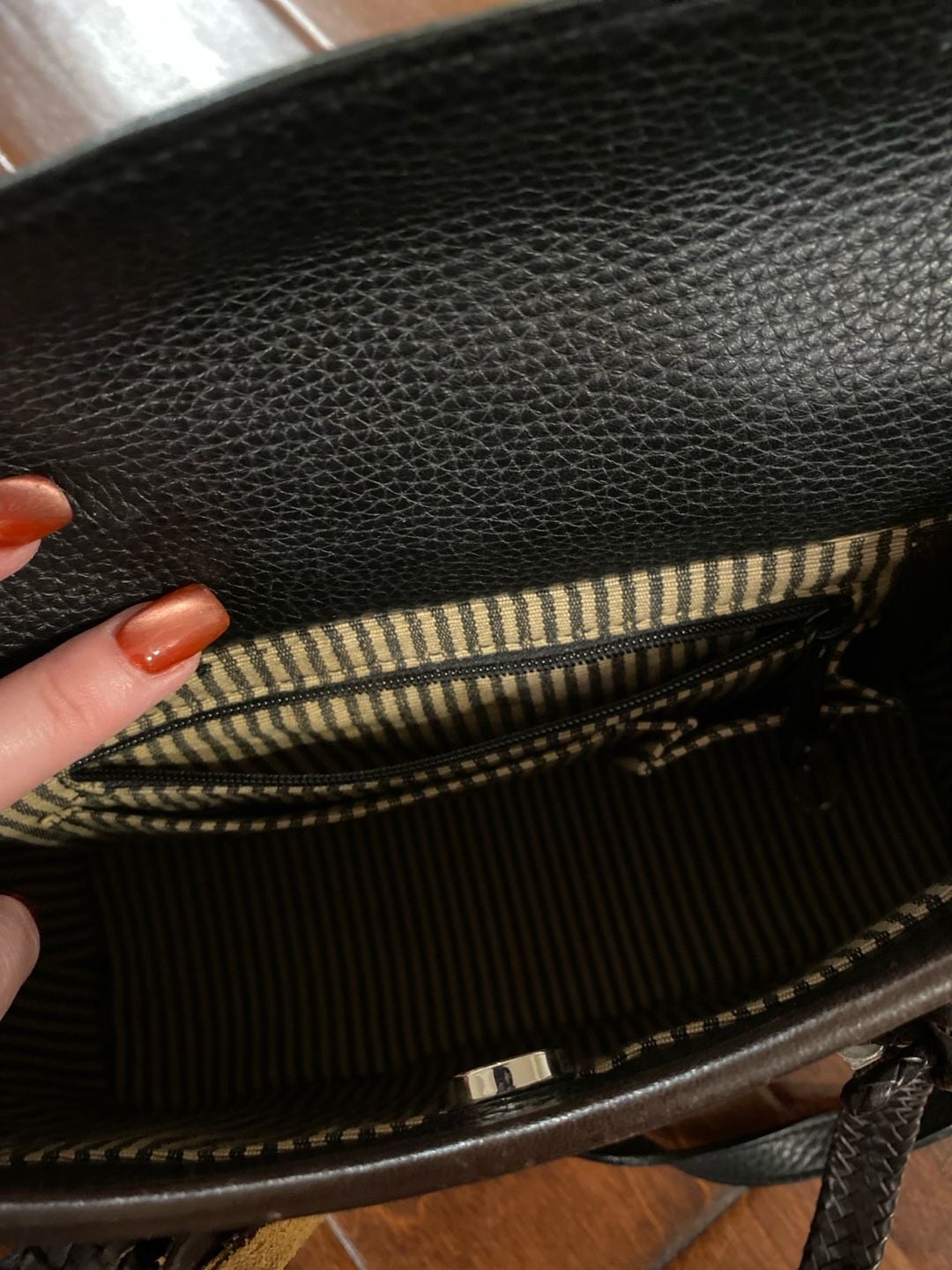 Brighton Mixed Leather Croc Embossed Shoulder Bag 8