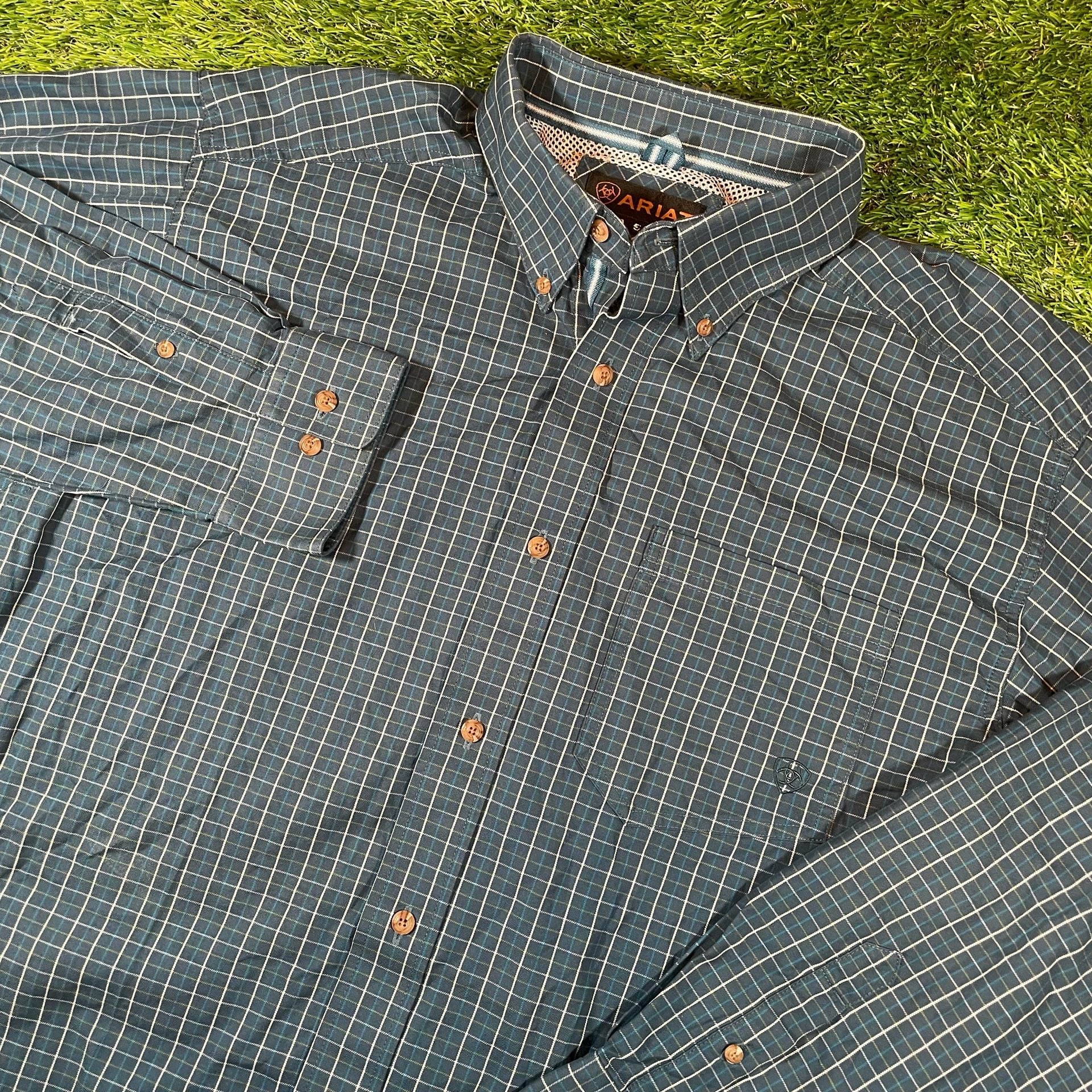 Ariat Pro Series Long Sleeve Button Down Shirt Size L Plaid 3