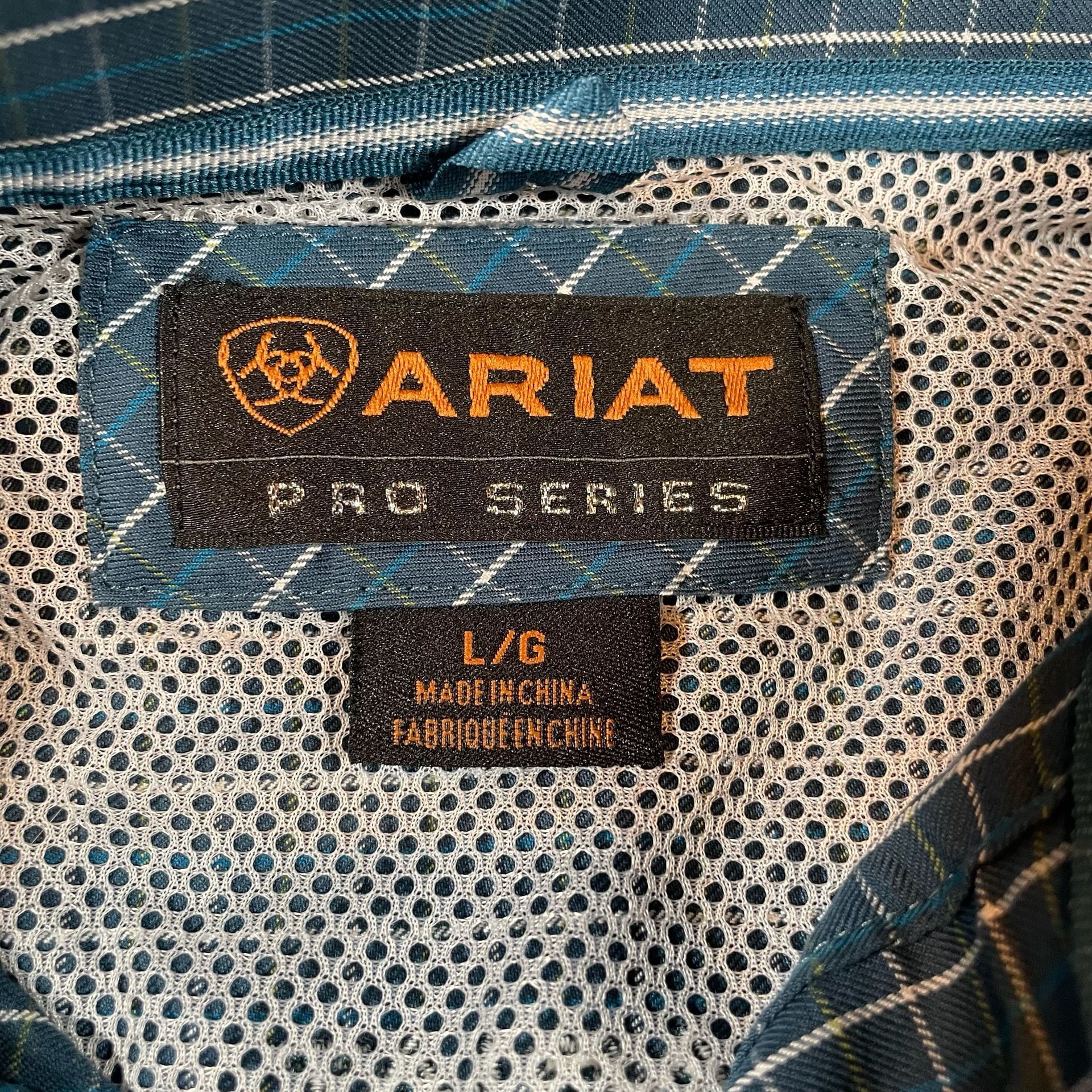 Ariat Pro Series Long Sleeve Button Down Shirt Size L Plaid 4