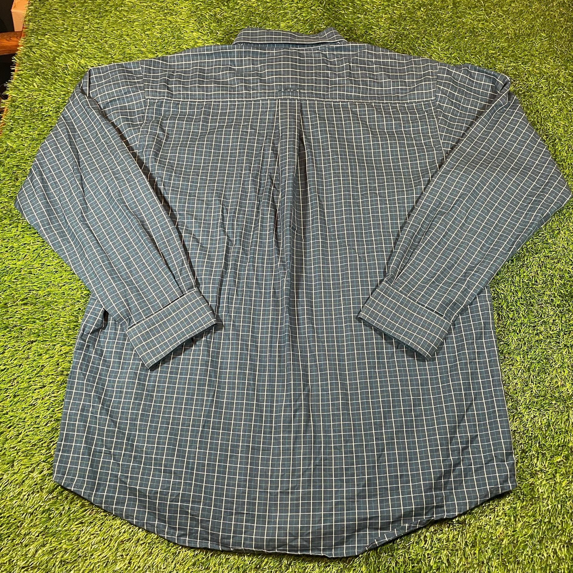 Ariat Pro Series Long Sleeve Button Down Shirt Size L Plaid 7