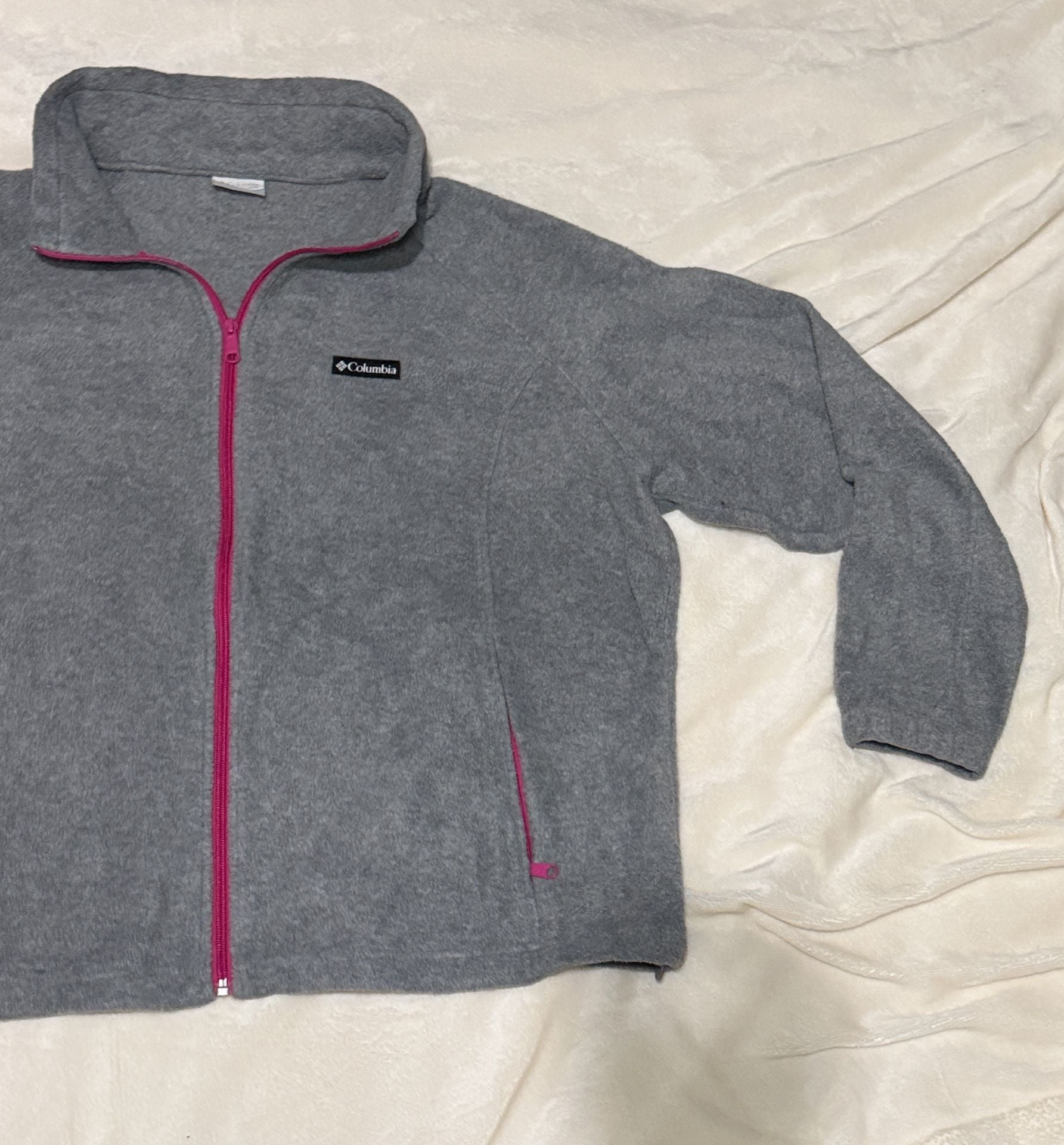 Columbia Full Zip Fleece Jacket Size 3X Gray Pink 5