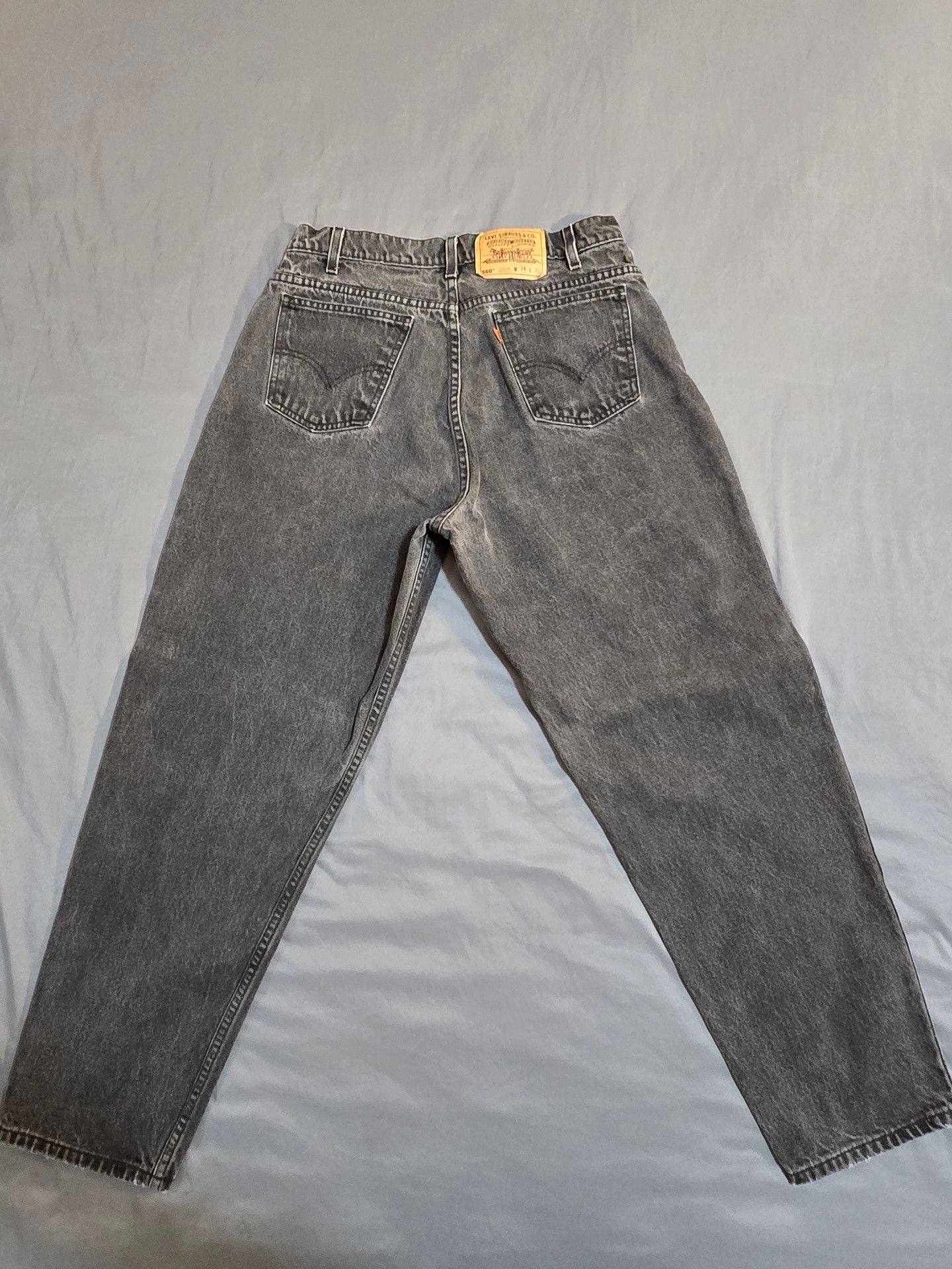 Levi's 560 Loose Fit Tapered Leg Jeans 34x30 Black Denim 3