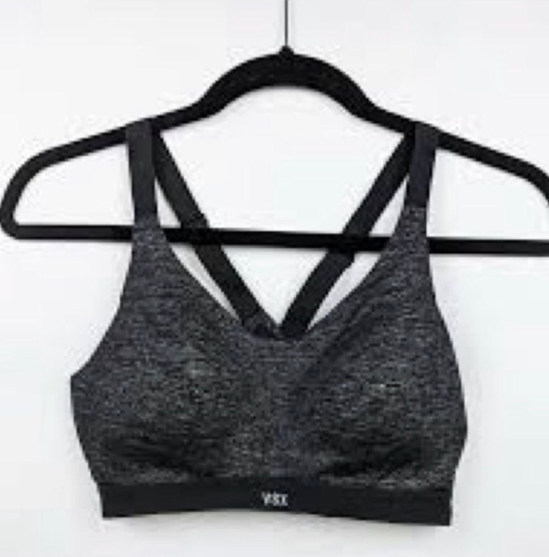 Victoria's Secret VSX Sport Bra Size 32D Black Gray Marl 2