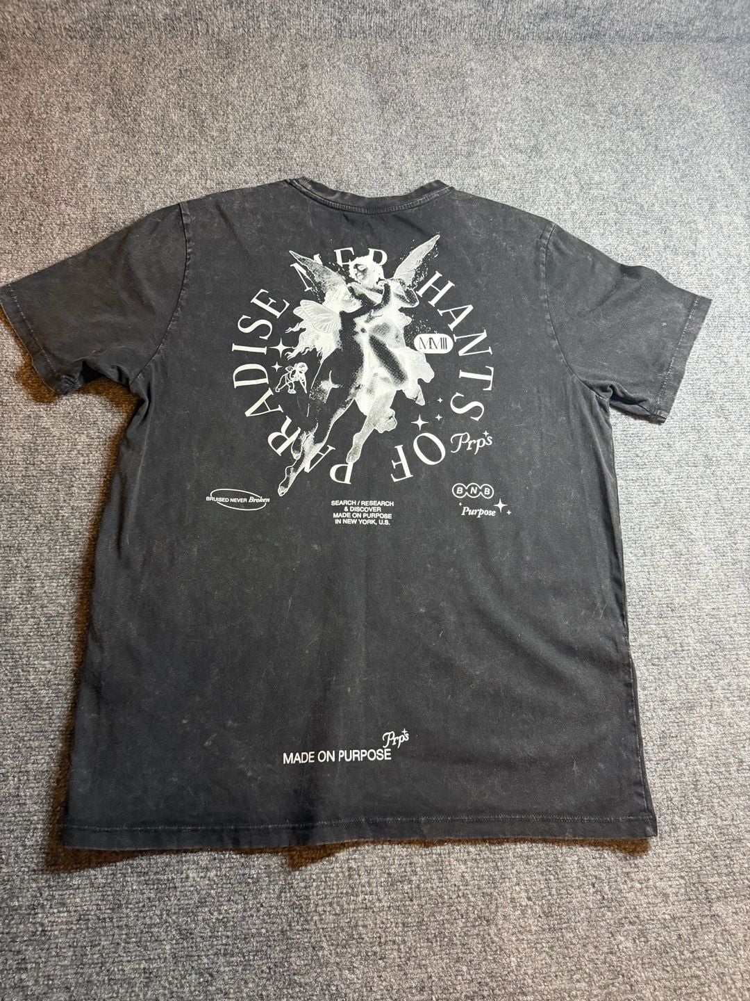 PRPS Heaven & Earth Graphic T-Shirt Size L Black Cotton 7