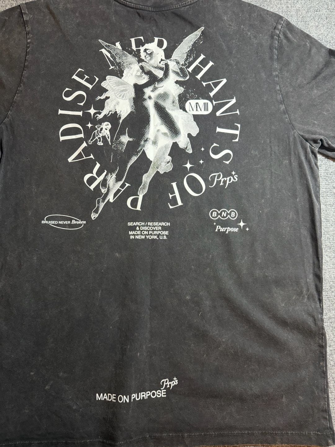 PRPS Heaven & Earth Graphic T-Shirt Size L Black Cotton 8